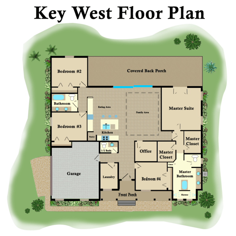 New Homes in Titusville FL at Mossy Oaks-Key West Model-Floor Plan